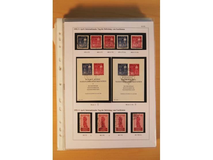 1949/90, postfrische und gestempelte stark spezialisierte Sammlung mit zahlreichen Abarten, Typen, Plattenfehlern und Zusamme