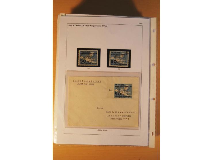 1949/90, postfrische und gestempelte stark spezialisierte Sammlung mit zahlreichen Abarten, Typen, Plattenfehlern und Zusamme