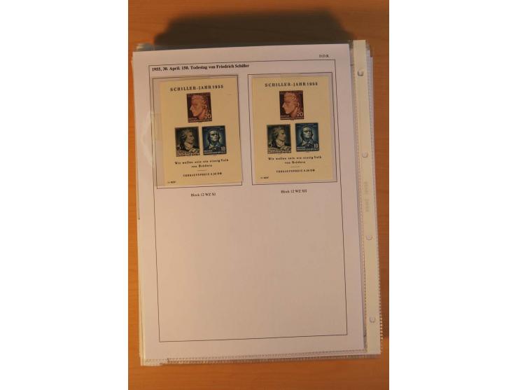 1949/90, postfrische und gestempelte stark spezialisierte Sammlung mit zahlreichen Abarten, Typen, Plattenfehlern und Zusamme