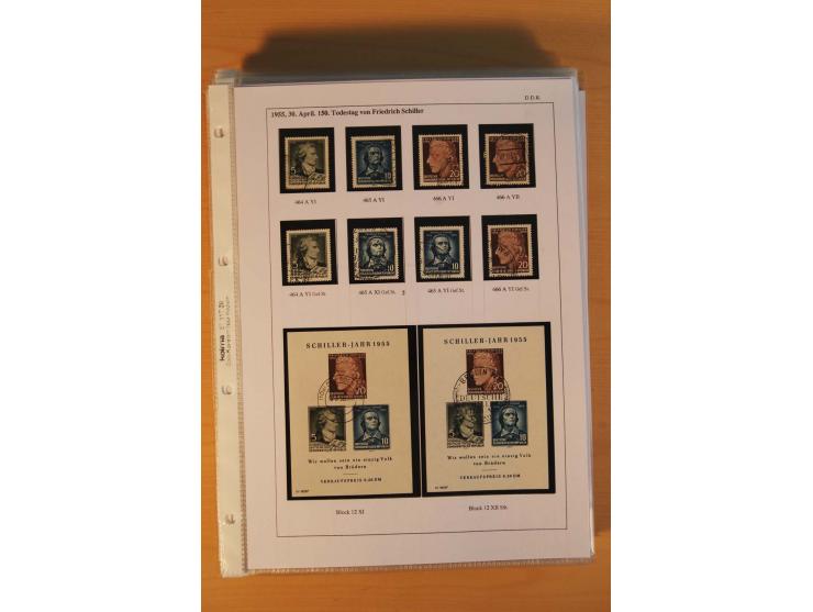 1949/90, postfrische und gestempelte stark spezialisierte Sammlung mit zahlreichen Abarten, Typen, Plattenfehlern und Zusamme