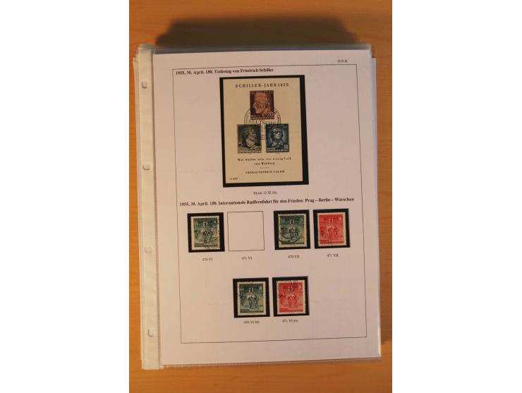 1949/90, postfrische und gestempelte stark spezialisierte Sammlung mit zahlreichen Abarten, Typen, Plattenfehlern und Zusamme