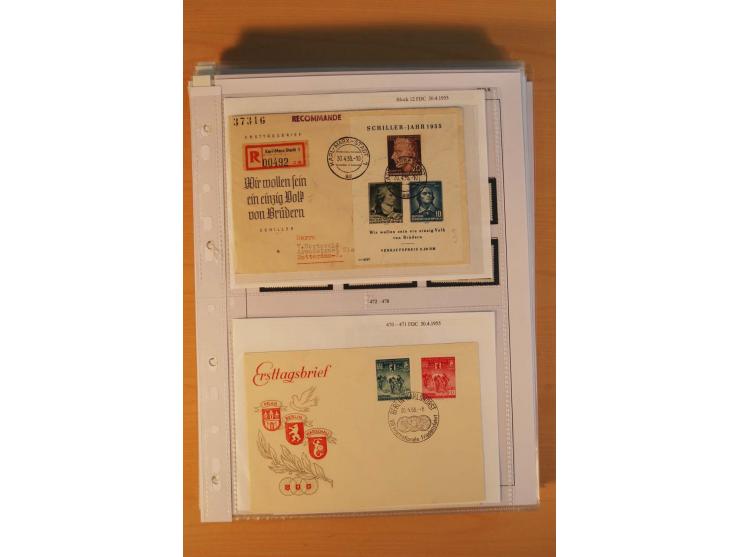 1949/90, postfrische und gestempelte stark spezialisierte Sammlung mit zahlreichen Abarten, Typen, Plattenfehlern und Zusamme