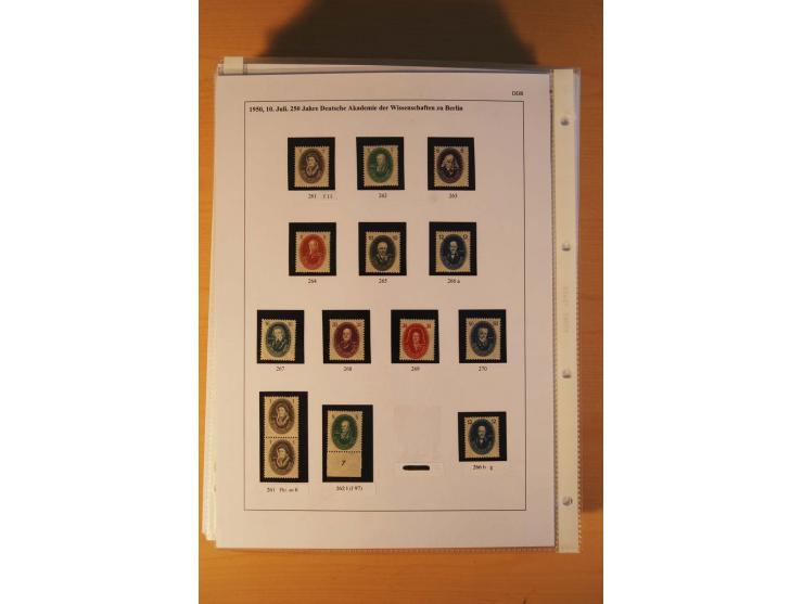 1949/90, postfrische und gestempelte stark spezialisierte Sammlung mit zahlreichen Abarten, Typen, Plattenfehlern und Zusamme