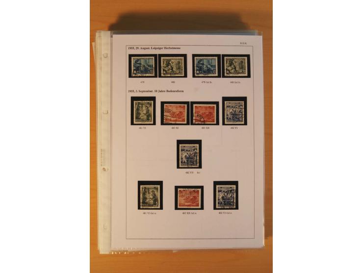 1949/90, postfrische und gestempelte stark spezialisierte Sammlung mit zahlreichen Abarten, Typen, Plattenfehlern und Zusamme