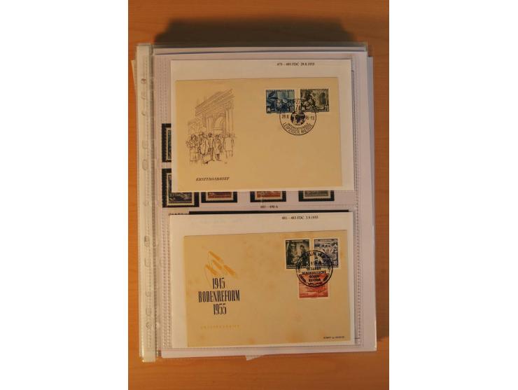 1949/90, postfrische und gestempelte stark spezialisierte Sammlung mit zahlreichen Abarten, Typen, Plattenfehlern und Zusamme