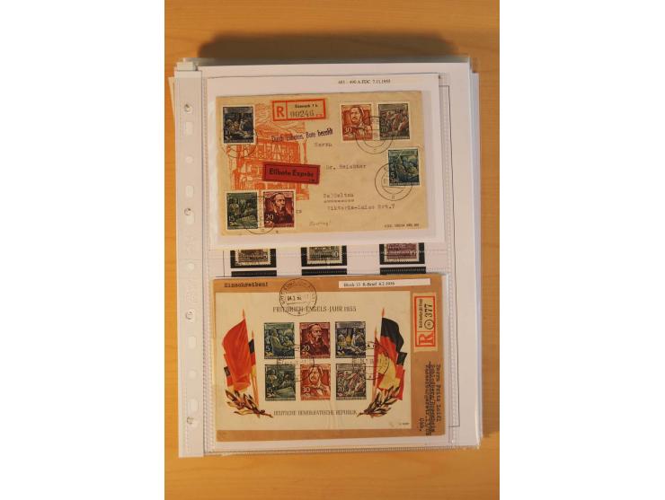 1949/90, postfrische und gestempelte stark spezialisierte Sammlung mit zahlreichen Abarten, Typen, Plattenfehlern und Zusamme