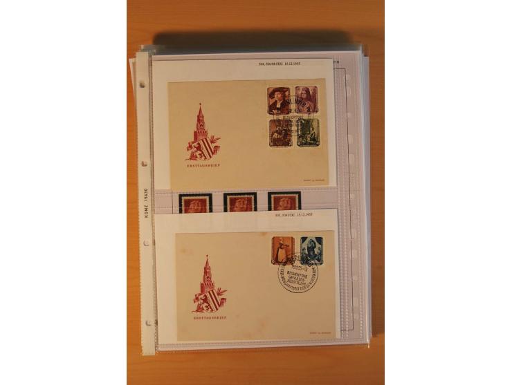 1949/90, postfrische und gestempelte stark spezialisierte Sammlung mit zahlreichen Abarten, Typen, Plattenfehlern und Zusamme