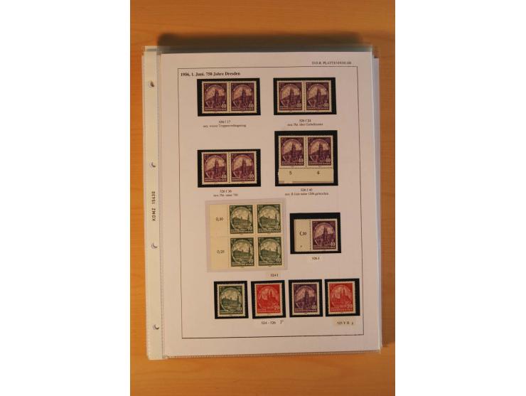 1949/90, postfrische und gestempelte stark spezialisierte Sammlung mit zahlreichen Abarten, Typen, Plattenfehlern und Zusamme