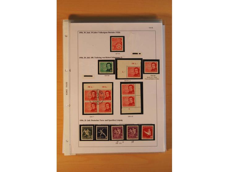 1949/90, postfrische und gestempelte stark spezialisierte Sammlung mit zahlreichen Abarten, Typen, Plattenfehlern und Zusamme