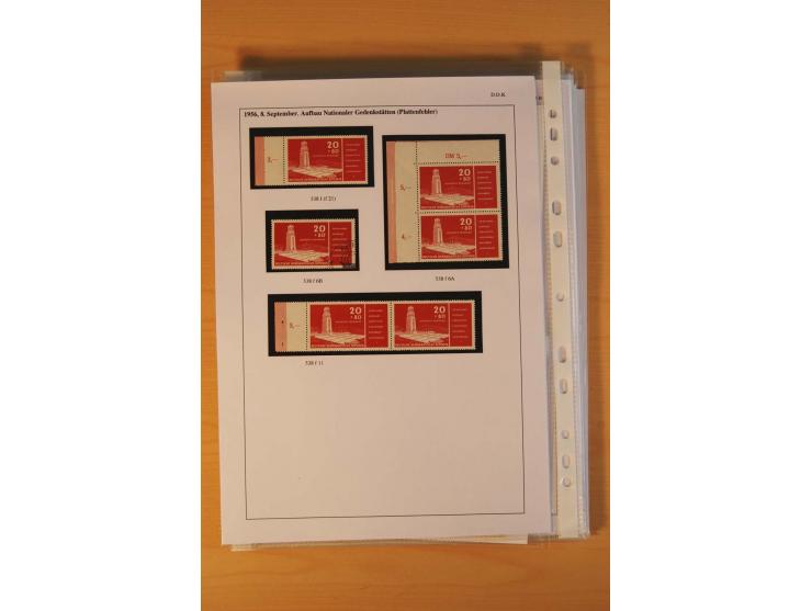 1949/90, postfrische und gestempelte stark spezialisierte Sammlung mit zahlreichen Abarten, Typen, Plattenfehlern und Zusamme