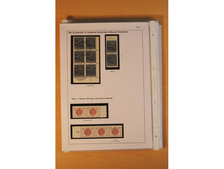 1949/90, postfrische und gestempelte stark spezialisierte Sammlung mit zahlreichen Abarten, Typen, Plattenfehlern und Zusamme