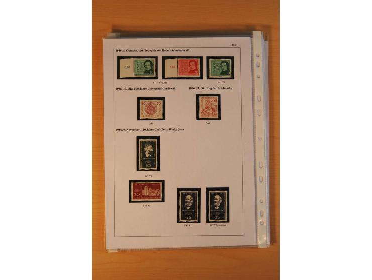 1949/90, postfrische und gestempelte stark spezialisierte Sammlung mit zahlreichen Abarten, Typen, Plattenfehlern und Zusamme