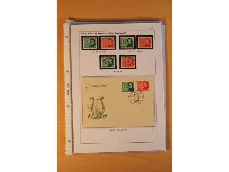 1949/90, postfrische und gestempelte stark spezialisierte Sammlung mit zahlreichen Abarten, Typen, Plattenfehlern und Zusamme