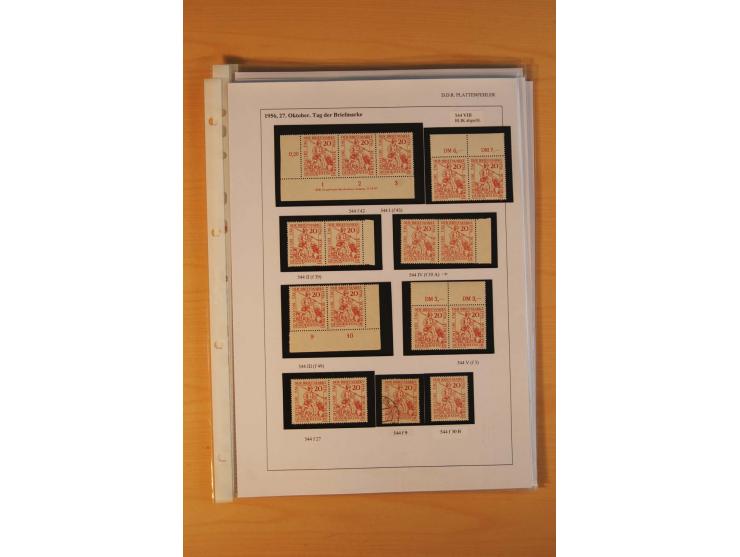 1949/90, postfrische und gestempelte stark spezialisierte Sammlung mit zahlreichen Abarten, Typen, Plattenfehlern und Zusamme