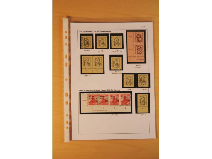 1949/90, postfrische und gestempelte stark spezialisierte Sammlung mit zahlreichen Abarten, Typen, Plattenfehlern und Zusamme