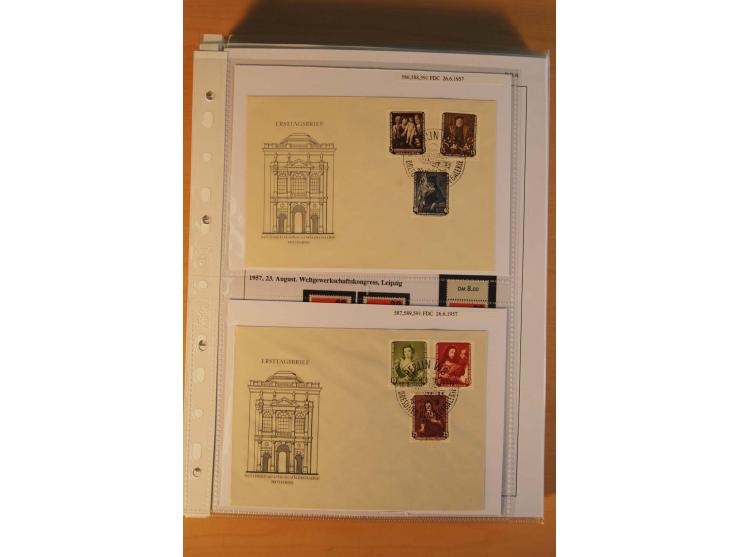 1949/90, postfrische und gestempelte stark spezialisierte Sammlung mit zahlreichen Abarten, Typen, Plattenfehlern und Zusamme