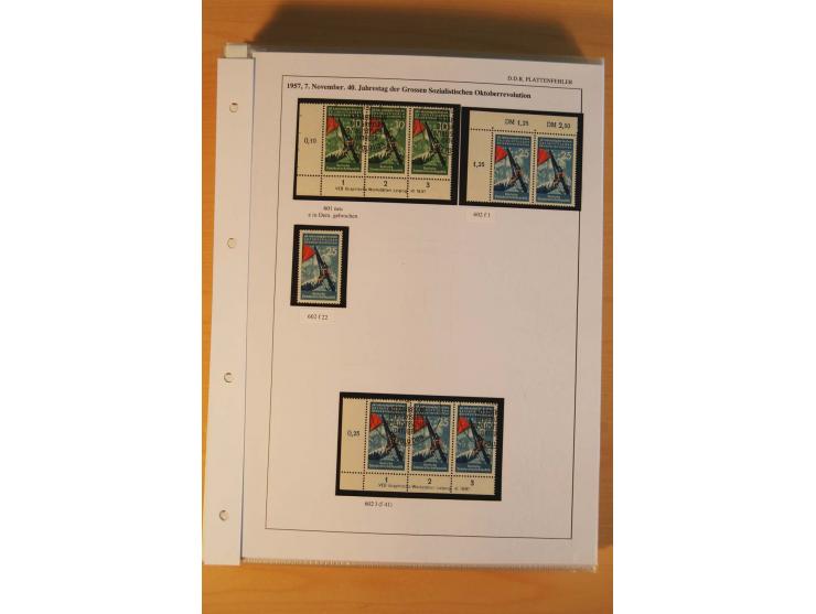 1949/90, postfrische und gestempelte stark spezialisierte Sammlung mit zahlreichen Abarten, Typen, Plattenfehlern und Zusamme