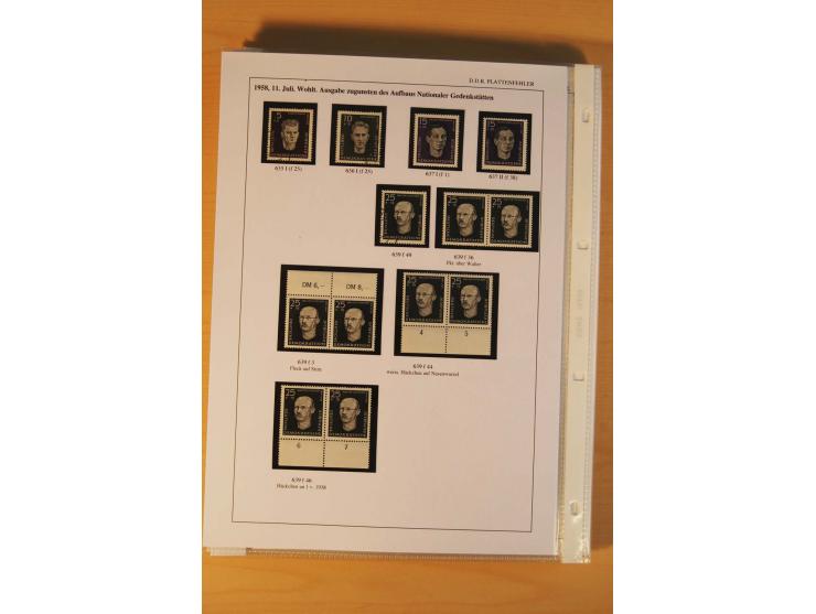 1949/90, postfrische und gestempelte stark spezialisierte Sammlung mit zahlreichen Abarten, Typen, Plattenfehlern und Zusamme