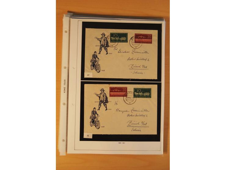 1949/90, postfrische und gestempelte stark spezialisierte Sammlung mit zahlreichen Abarten, Typen, Plattenfehlern und Zusamme