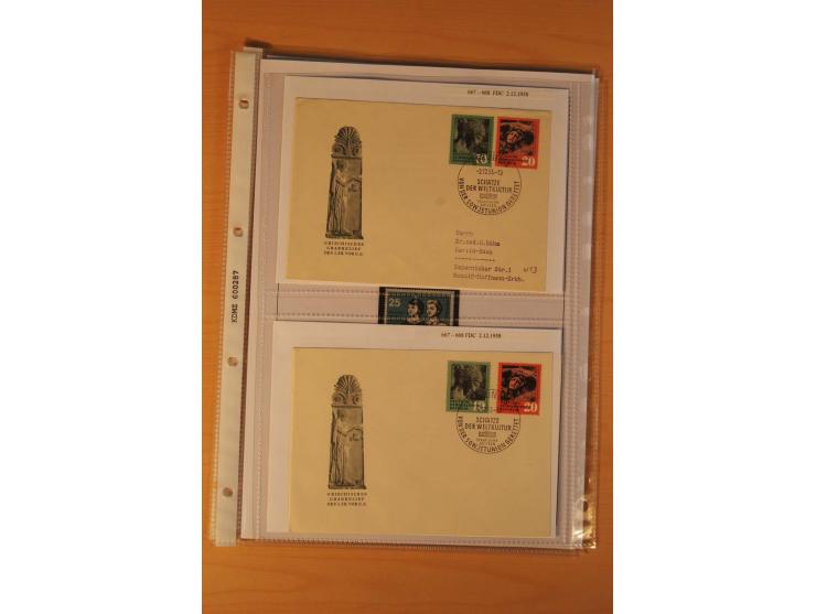 1949/90, postfrische und gestempelte stark spezialisierte Sammlung mit zahlreichen Abarten, Typen, Plattenfehlern und Zusamme