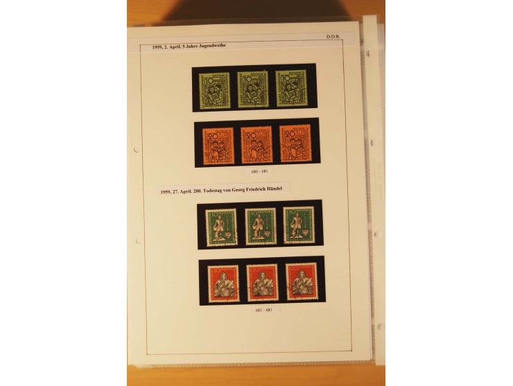 1949/90, postfrische und gestempelte stark spezialisierte Sammlung mit zahlreichen Abarten, Typen, Plattenfehlern und Zusamme