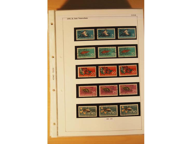 1949/90, postfrische und gestempelte stark spezialisierte Sammlung mit zahlreichen Abarten, Typen, Plattenfehlern und Zusamme