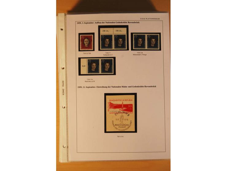 1949/90, postfrische und gestempelte stark spezialisierte Sammlung mit zahlreichen Abarten, Typen, Plattenfehlern und Zusamme