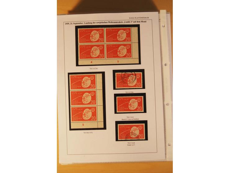 1949/90, postfrische und gestempelte stark spezialisierte Sammlung mit zahlreichen Abarten, Typen, Plattenfehlern und Zusamme