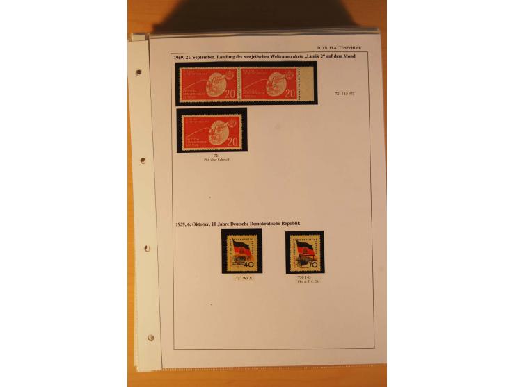 1949/90, postfrische und gestempelte stark spezialisierte Sammlung mit zahlreichen Abarten, Typen, Plattenfehlern und Zusamme