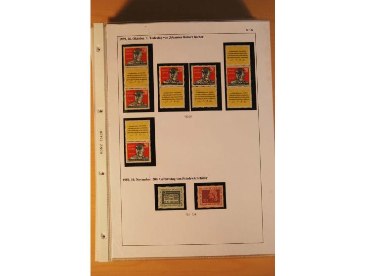 1949/90, postfrische und gestempelte stark spezialisierte Sammlung mit zahlreichen Abarten, Typen, Plattenfehlern und Zusamme