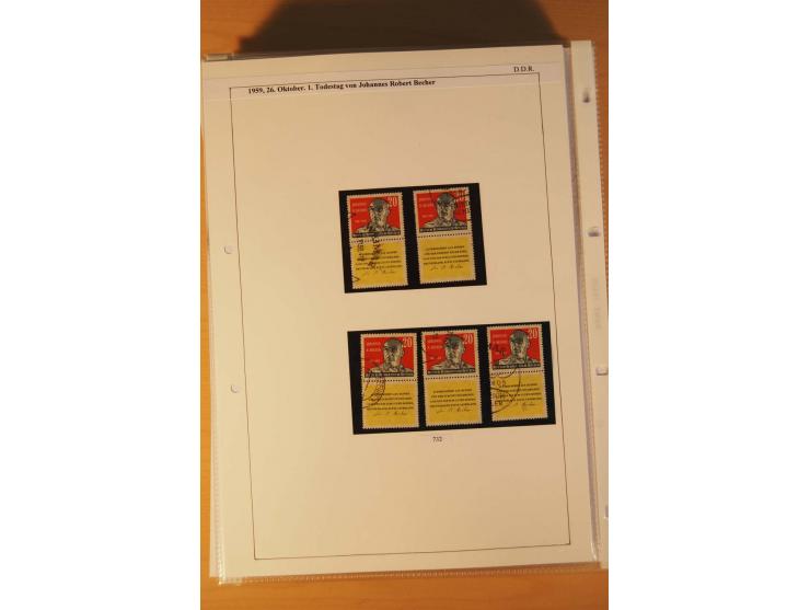 1949/90, postfrische und gestempelte stark spezialisierte Sammlung mit zahlreichen Abarten, Typen, Plattenfehlern und Zusamme