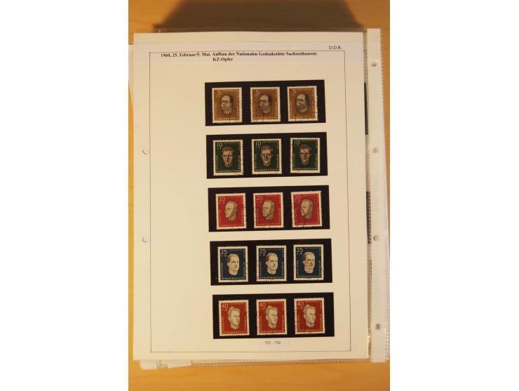 1949/90, postfrische und gestempelte stark spezialisierte Sammlung mit zahlreichen Abarten, Typen, Plattenfehlern und Zusamme
