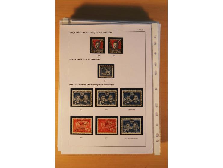 1949/90, postfrische und gestempelte stark spezialisierte Sammlung mit zahlreichen Abarten, Typen, Plattenfehlern und Zusamme