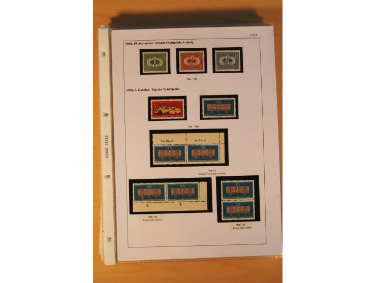 1949/90, postfrische und gestempelte stark spezialisierte Sammlung mit zahlreichen Abarten, Typen, Plattenfehlern und Zusamme