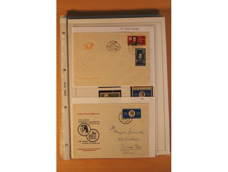 1949/90, postfrische und gestempelte stark spezialisierte Sammlung mit zahlreichen Abarten, Typen, Plattenfehlern und Zusamme