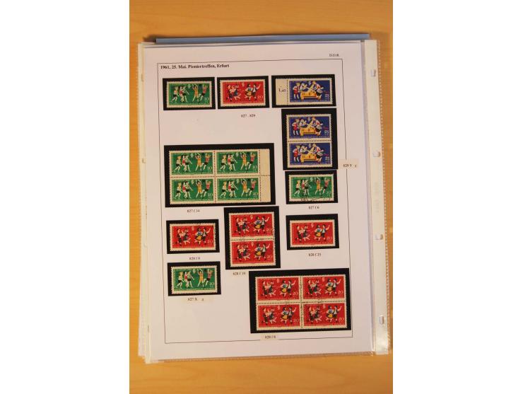 1949/90, postfrische und gestempelte stark spezialisierte Sammlung mit zahlreichen Abarten, Typen, Plattenfehlern und Zusamme