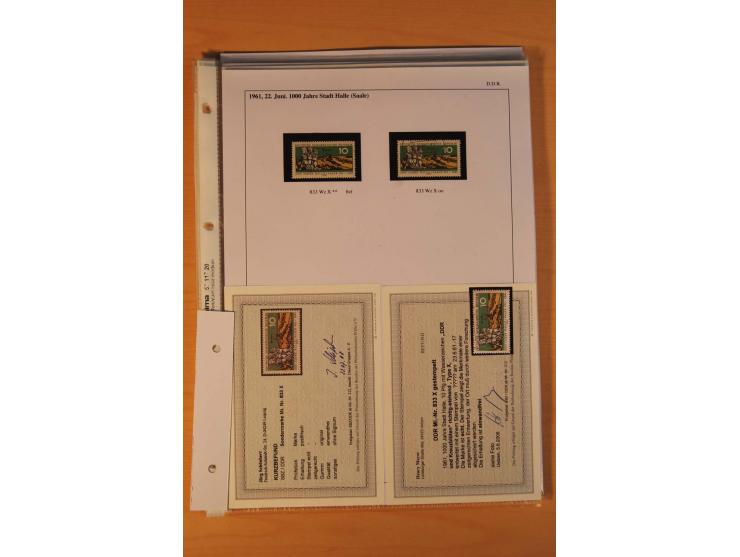 1949/90, postfrische und gestempelte stark spezialisierte Sammlung mit zahlreichen Abarten, Typen, Plattenfehlern und Zusamme