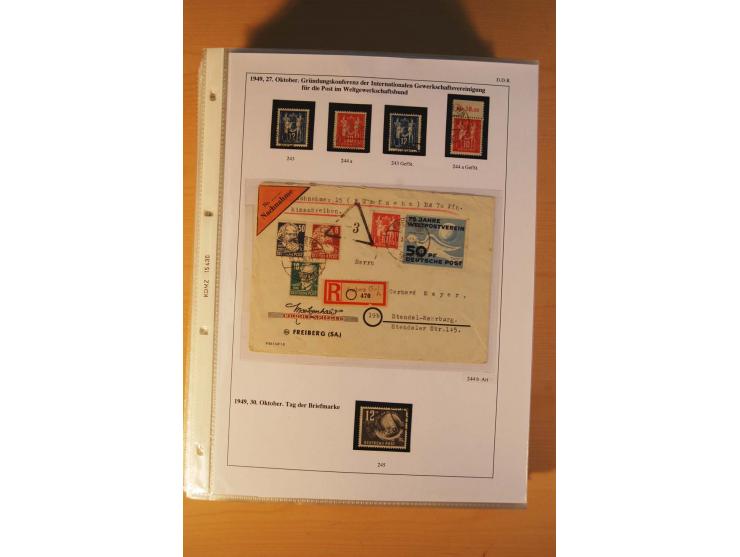 1949/90, postfrische und gestempelte stark spezialisierte Sammlung mit zahlreichen Abarten, Typen, Plattenfehlern und Zusamme