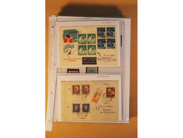 1949/90, postfrische und gestempelte stark spezialisierte Sammlung mit zahlreichen Abarten, Typen, Plattenfehlern und Zusamme