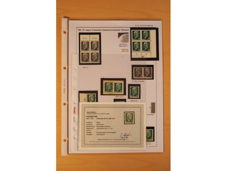 1949/90, postfrische und gestempelte stark spezialisierte Sammlung mit zahlreichen Abarten, Typen, Plattenfehlern und Zusamme