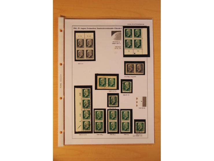 1949/90, postfrische und gestempelte stark spezialisierte Sammlung mit zahlreichen Abarten, Typen, Plattenfehlern und Zusamme