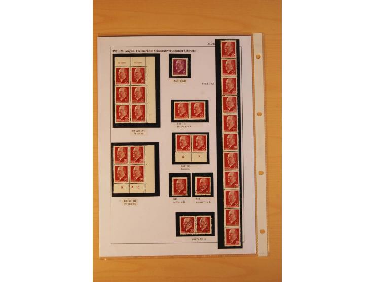1949/90, postfrische und gestempelte stark spezialisierte Sammlung mit zahlreichen Abarten, Typen, Plattenfehlern und Zusamme