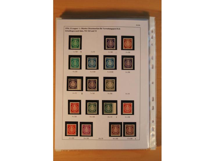 1949/90, postfrische und gestempelte stark spezialisierte Sammlung mit zahlreichen Abarten, Typen, Plattenfehlern und Zusamme