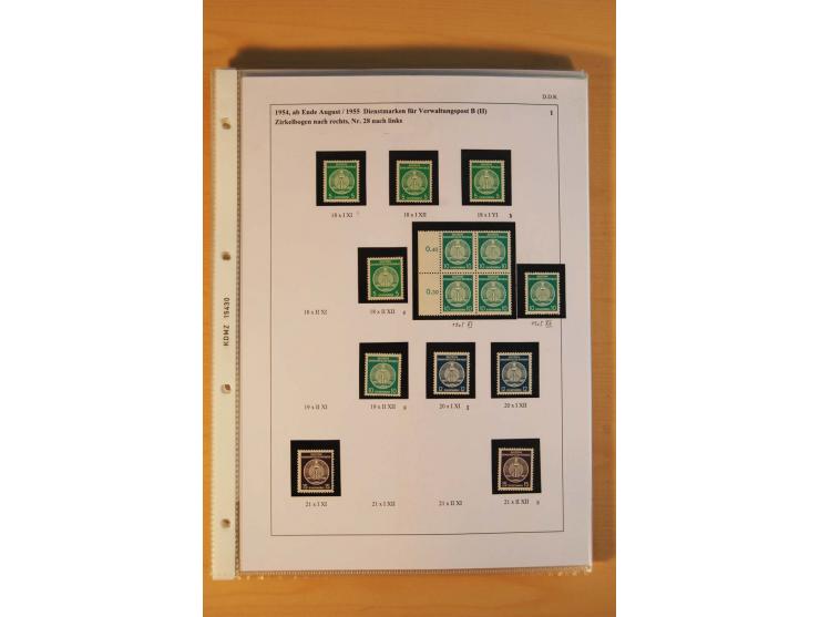 1949/90, postfrische und gestempelte stark spezialisierte Sammlung mit zahlreichen Abarten, Typen, Plattenfehlern und Zusamme