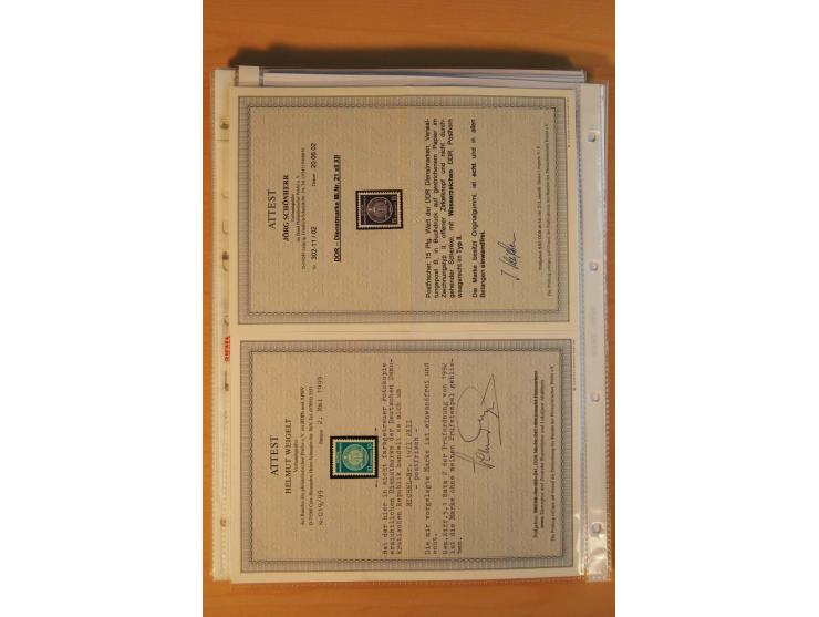 1949/90, postfrische und gestempelte stark spezialisierte Sammlung mit zahlreichen Abarten, Typen, Plattenfehlern und Zusamme