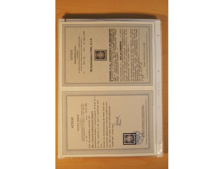 1949/90, postfrische und gestempelte stark spezialisierte Sammlung mit zahlreichen Abarten, Typen, Plattenfehlern und Zusamme