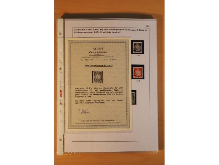 1949/90, postfrische und gestempelte stark spezialisierte Sammlung mit zahlreichen Abarten, Typen, Plattenfehlern und Zusamme