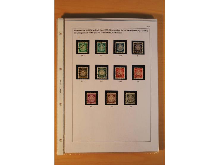 1949/90, postfrische und gestempelte stark spezialisierte Sammlung mit zahlreichen Abarten, Typen, Plattenfehlern und Zusamme