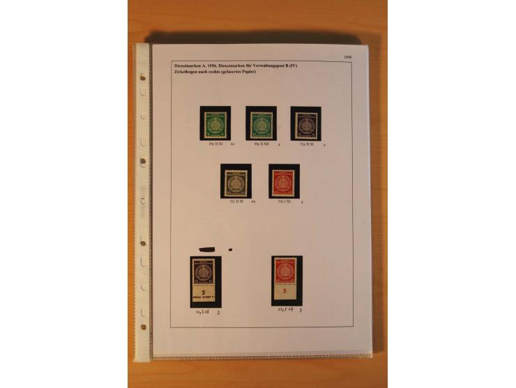 1949/90, postfrische und gestempelte stark spezialisierte Sammlung mit zahlreichen Abarten, Typen, Plattenfehlern und Zusamme