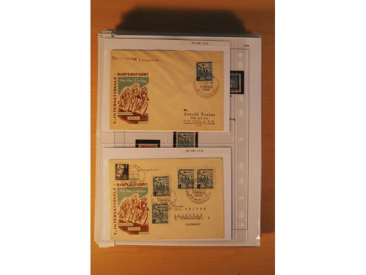 1949/90, postfrische und gestempelte stark spezialisierte Sammlung mit zahlreichen Abarten, Typen, Plattenfehlern und Zusamme